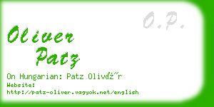 oliver patz business card